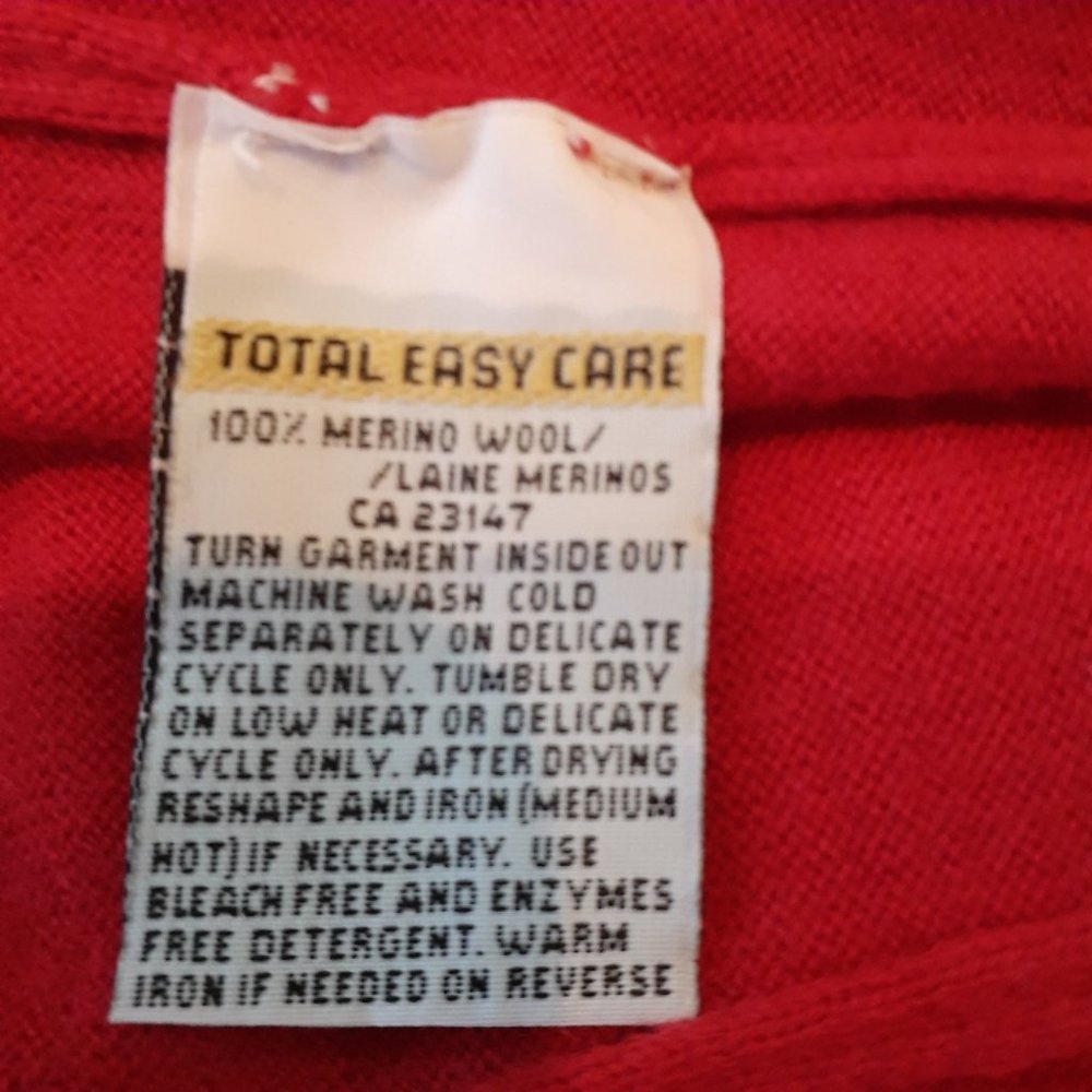 New Talbots Red Cardigan Sweater PL - Washable Merino Wool - NWT - Picture 8 of 8